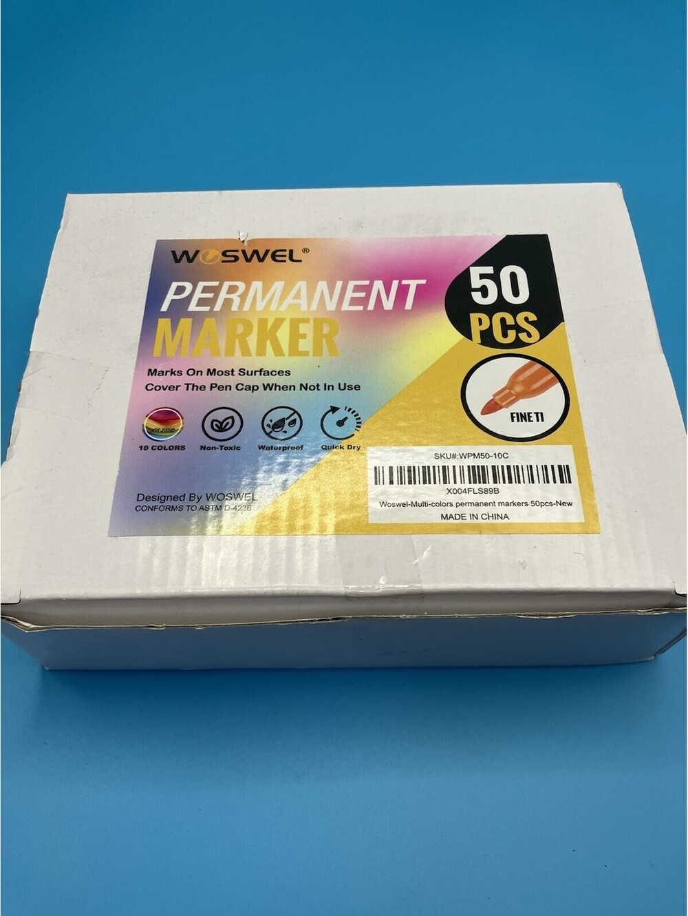 Permanent Markers Bulk, 50 Pack,10 Assorted Colors Permanent Marker, Fine Tip...